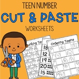 Teen Numbers 11-20 Cut and Paste Worksheets