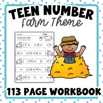 Preview of Teen Numbers: 11-20 | Farm Theme | Number Sense | for PreK and Kindergarten