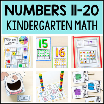 Preview of Teen Numbers 11-20 Kindergarten Math Centers and Games for Number Sense