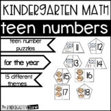 Teen Numbers 11-20 Puzzle Cards for the year, Kindergarten