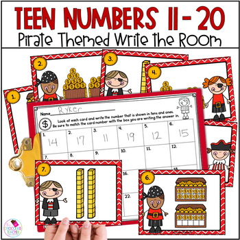 Preview of Tens and Ones Teen Number Practice - Write the Room Numbers to 20 Kindergarten