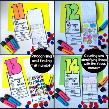 Teen Numbers 11 - 20 flip books by Lauren's lil Learners | TpT