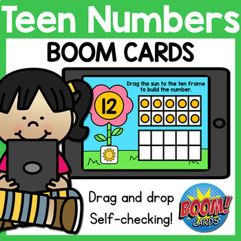 Preview of Teen Numbers BOOM Cards Distance Learning