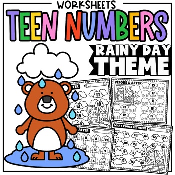 Preview of Teen Numbers {Before + After} Kindergarten Math Worksheets