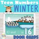 Teen Numbers Boom Cards | Winter Place Value