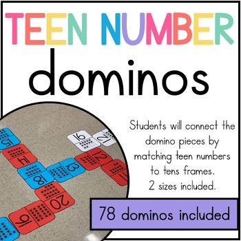 Preview of Teen Numbers Dominos