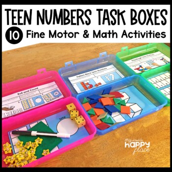 Preview of Teen Numbers Fine Motor Task Boxes - Morning Tubs – Teen Numbers Activities