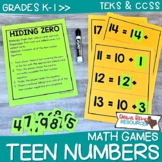 Teen Numbers Games | Teen Number Practice for Kindergarten TEKS