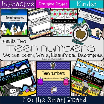 Preview of Teen Numbers: (Growing Bundle Smart Board)