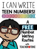 Teen Numbers: I can write teen numbers! (FREE Distant Lear