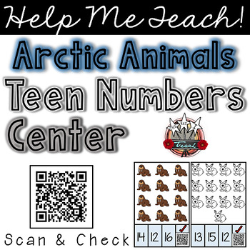 Preview of Teen Numbers Math Center: Arctic Animals with Built in Mini Lessons