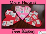 Teen Numbers Math Valentine Hearts Craft: Ten Frames, nume
