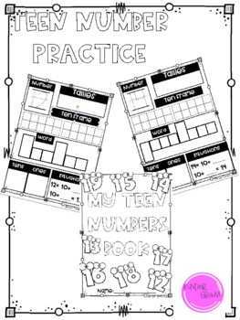 Preview of Teen Numbers Practice Booklet