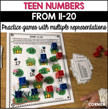 Preview of Teen Numbers Kindergarten & First Grade Math Games for Numbers from 11-20