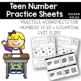 Teen Numbers Practice Sheets