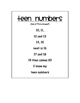 Preview of Teen Numbers Song