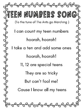 Preview of Teen Numbers Song