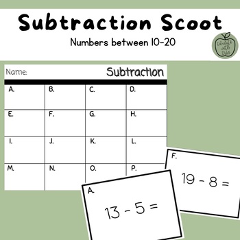 Preview of Teen Numbers Subtraction Scoot