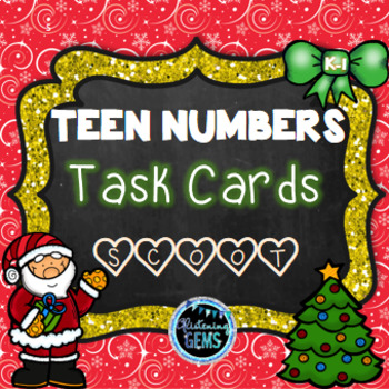 Preview of Teen Numbers Kindergarten | Teen Numbers Game | Teen Numbers Christmas Activity