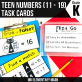 Teen Numbers Task Cards Kindergarten Math Centers