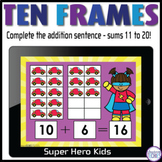 Teen Numbers Ten Frame Addition Super Heroes Digital Math 