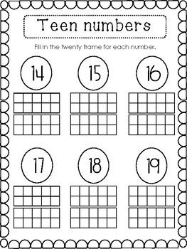 Teen Number Worksheet