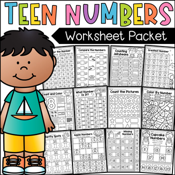 Preview of Teen Numbers Worksheets - MEGA PACK