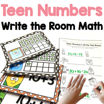 Preview of Teen Numbers Write the Room Math