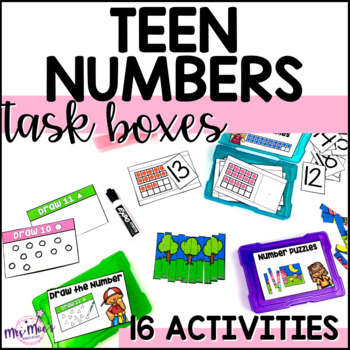 Preview of Teen Numbers- task boxes