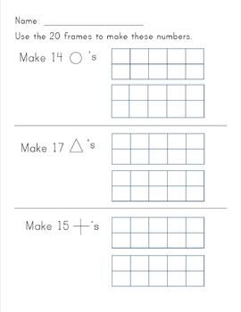 Teen Numbers with 20 frame by The Kindergarten Way | TPT