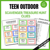 Teen Outdoor Treasure Hunt Riddles, Teenager, Printable Sc