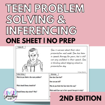 Preview of Teen Problem Solving & Inferencing | No Prep | One Sheet Activity 2nd Edition