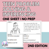 Teen Problem Solving & Inferencing | No Prep | One Sheet A