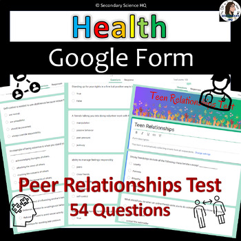 Preview of Teen Relationships Test| Google Form