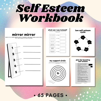 Preview of Teen Self Esteem Workbook, Confidence, Self Care, Inner Critic