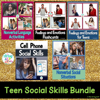 Preview of Teen Social Skills Bundle: Identifying Feelings and Emotions