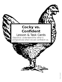 Preview of Teen Social Skills- perspective taking/social filter: Cocky vs. Confident