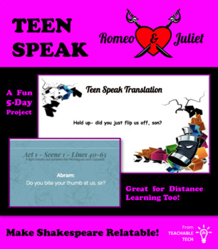 Preview of Teen Speak - Romeo & Juliet Project