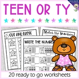 Teen Ty Numbers - To help with Place Value - all Worksheet