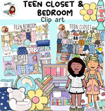 Teen closet &  bedroom clip art bundle- 194 items!