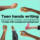 Teen hand writing SET 2 | Transparent background