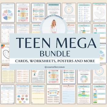 Preview of Teen mental health bundle, anxiety, depression, healthy relationships, boundary
