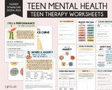 Teen mental health worksheets, depression worksheets, anxi
