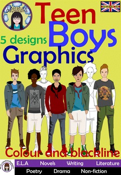 Preview of Teens and Teenagers Clip Art Set 2 - the guys