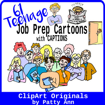 Preview of Teenage Clip Art: Job, Career and Hiring Recruiter Caption Cartoons Images