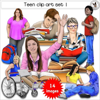Teen Clip Art Set 1 by Caboose Designs