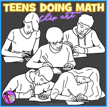 Teenagers Doing Maths Clip Art