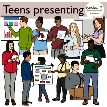 Teens Clip Art Bundle by Caroline C Illustration