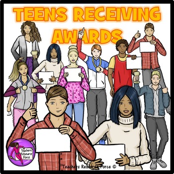 Preview of Teens Receiving Awards Clip Art PREMIER ILLUSTRATIONS realistic clipart