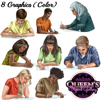 Clipart - High School Teens Writing Bundle (Sets 1-2)